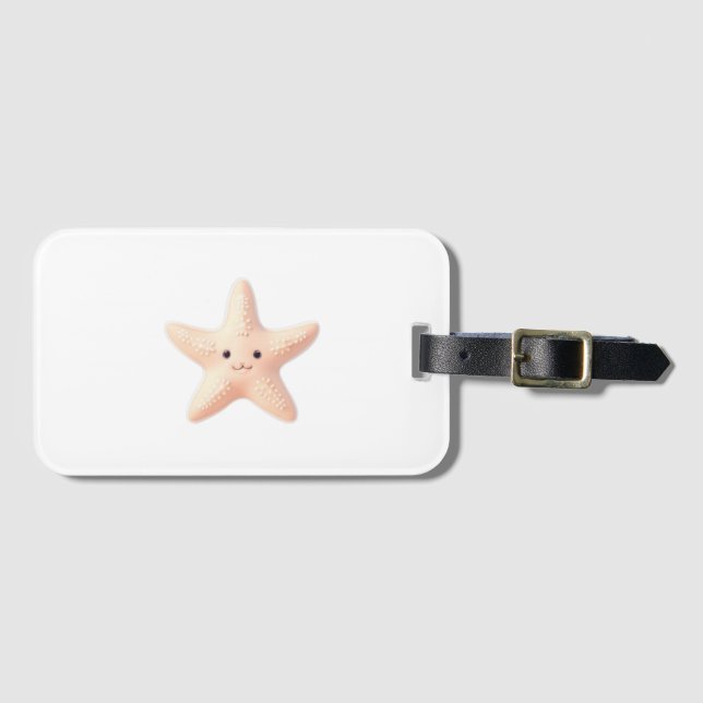 Cute Pink Starfish Bagagebricka (Framsida horisontal)