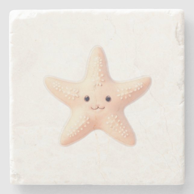 Cute Pink Starfish Stenunderlägg (Framsidan)
