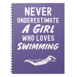 Cute Pink Swimmer Gifts For Baby Girls Kids Swim Anteckningsbok