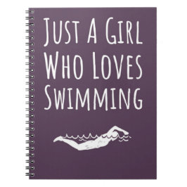 Cute Pink Swimming Gifts For Baby Girls Kids Anteckningsbok