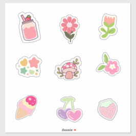 Cute Pink-Themed Stickers for Spring & Summer Vibe Klistermärken