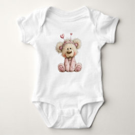 CUTE PINK VALENTINES DAY TEDDY BEAR T SHIRT