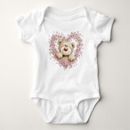 CUTE PINK VALENTINES DAY TEDDY BEAR T SHIRT
