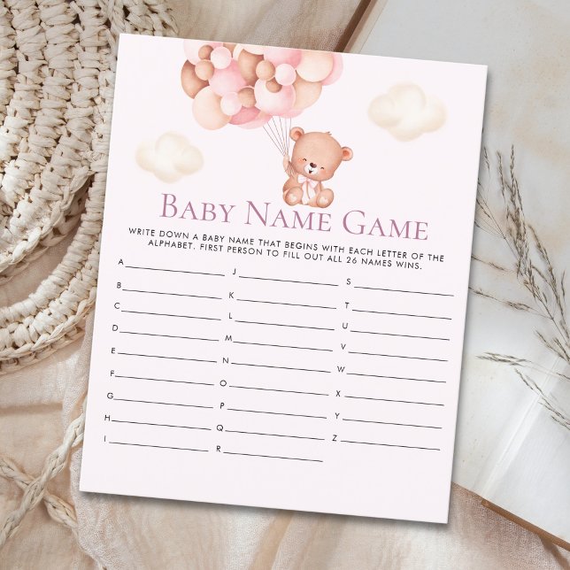 Cute Pink Watercolor Bear Baby Shower (Skapare uppladdad)
