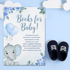Cute Pink Watercolor Elephant, Baby Shower Boy Tilläggskort