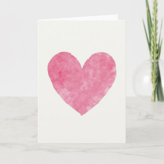 Cute Pink Watercolor Heart Card Kort