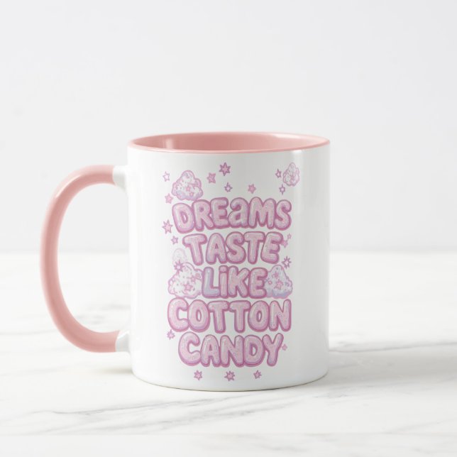 Cute Pink Whimsical Dreamer Typography Mugg (Vänster)