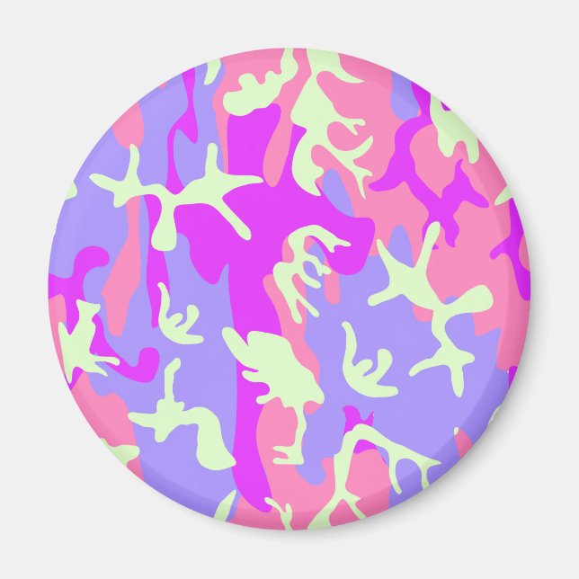 Cute Pinky digital kamouflage mönster Magnet (Framsidan)