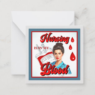 Cute Pinup_ Sjuksköterska i blodet Anteckningskort