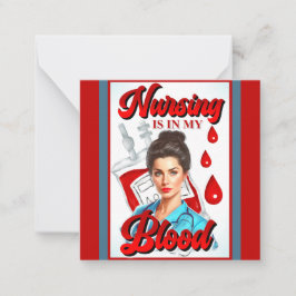 Cute Pinup_ Sjuksköterska i blodet Anteckningskort