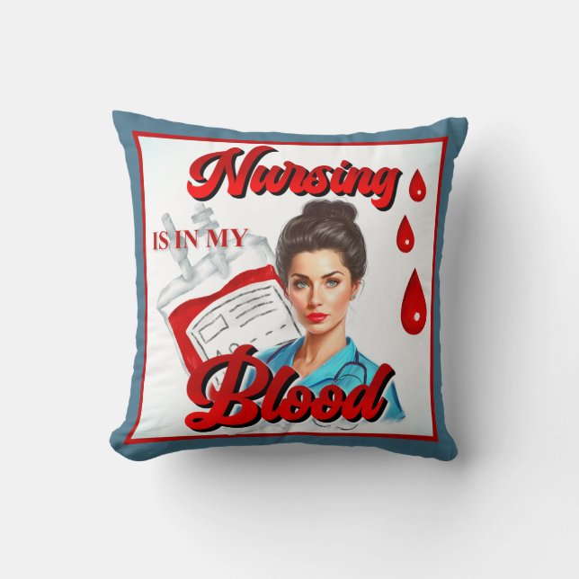 Cute Pinup_ Sjuksköterska i blodet Kudde (Framsida)
