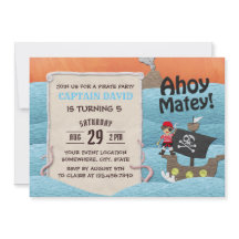 Cute Pirat Äventyr Ahoy Matey Boy Birthday