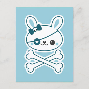 Cute Pirat Bunny Födelsedagsfest inbjudan