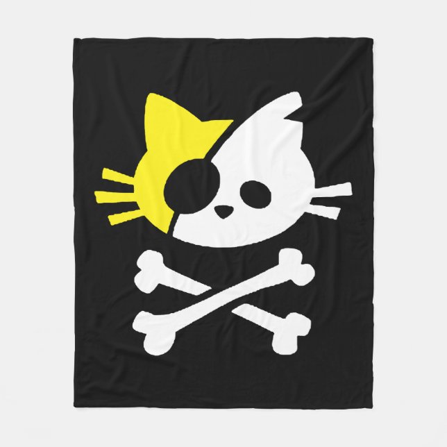 Cute Pirat Cat Fleecefilt (Framsidan)