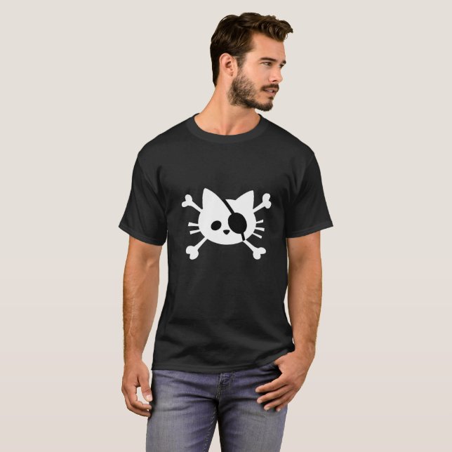 Cute Pirat Cat T Shirt (Hel framsida)