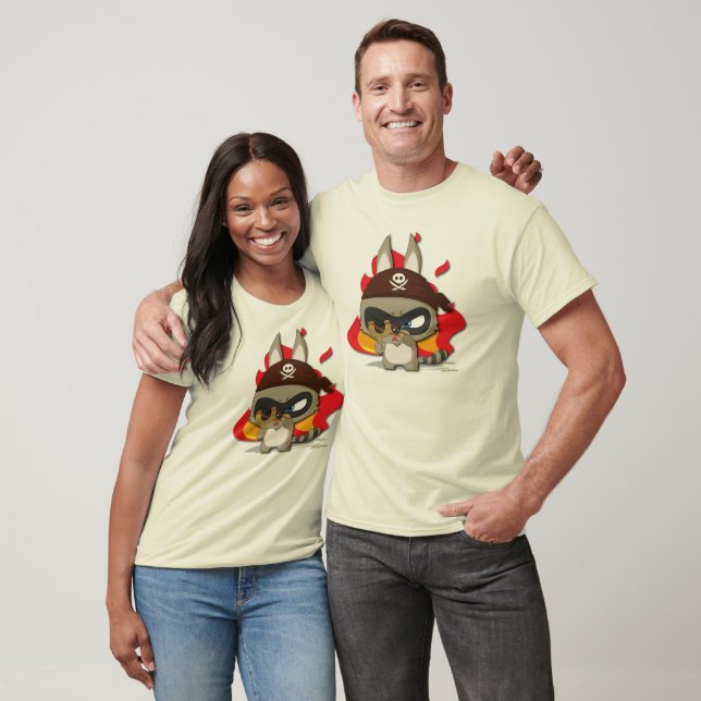 Cute Pirat Funny Tecknade figurer Slingshot Tee Shirt (Unisex)