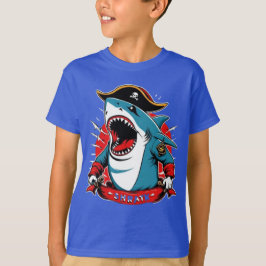 Cute pirat-haj på fartyg T-Shirt