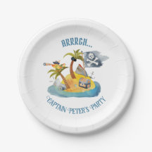 Cute Pirat Island Barns födelsedag Party Papper Pl