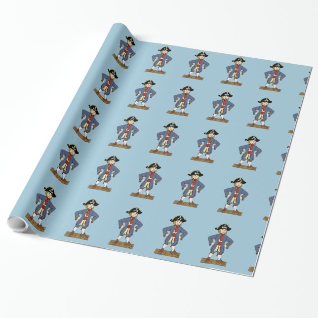 Cute Pirat Lad Presentpapper (Utrullad)