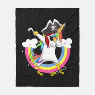 Cute Pirat Magic Unicorn Roligt Fantastisk Hallowe Fleecefilt