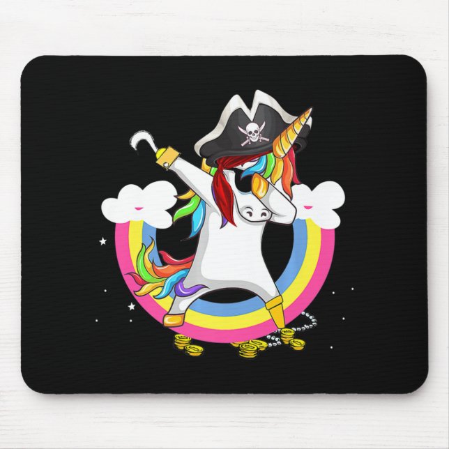 Cute Pirat Magic Unicorn Roligt Fantastisk Hallowe Musmatta (Framsidan)