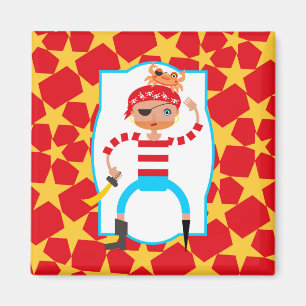 Cute pirat och krabba magnet