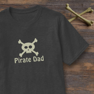 Cute Pirat Pappa Skull och Crossbone Manar-Shirt Tee