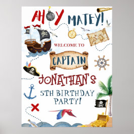 Cute Pirat Party Välkommen Poster