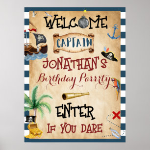 Cute Pirat Party Välkommen Poster