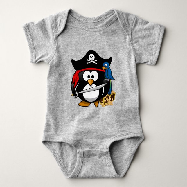 Cute Pirat Penguin T Shirt (Framsida)