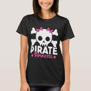 Cute Pirat Princess Rosa Pirat Skull och Crossbo T Shirt