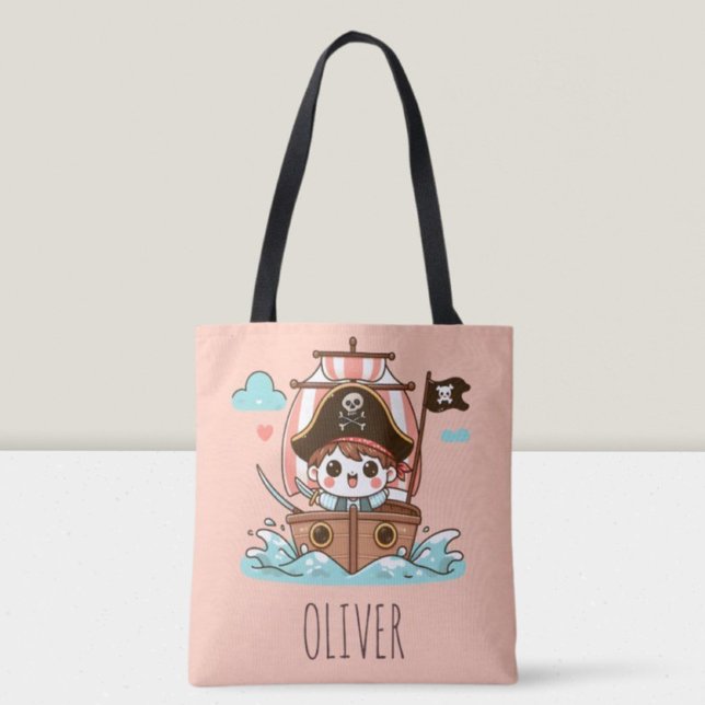 Cute Pirat Sailor Kapten Kid och Frakt Tygkasse (Skapare uppladdad)