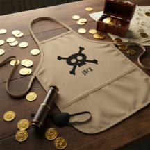 Cute Pirat Skull och Crossbone Kids Apron