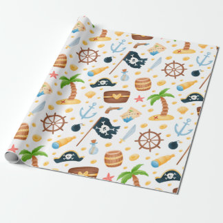 Cute Pirat ThLED Nautical Mönster Presentpapper
