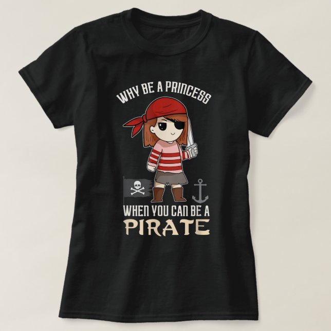 Cute Pirate Girl Empowerment Design T Shirt (Design framsida)