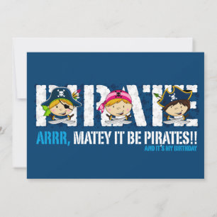 Cute Pirater Party Inbjudan