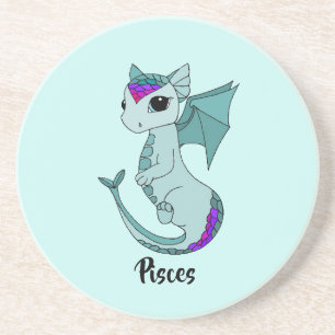 Cute Pisces Dragon underlägg zodiaksandsten