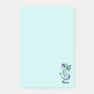 Cute Pisces Dragons utformning Zodiac-anteckningar Post-it Block
