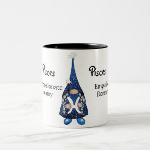 Cute Pisces Gnome Zodiac-tecken Två-Tonad Mugg