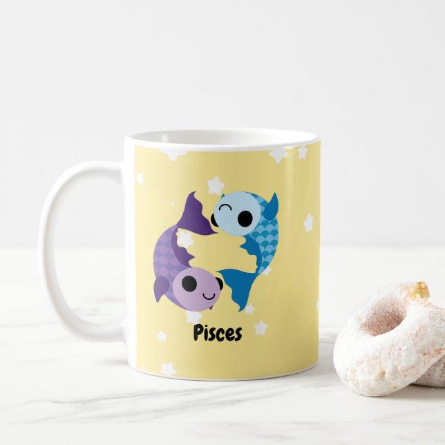 Cute Pisces-kaffe Mugg (Med munk)