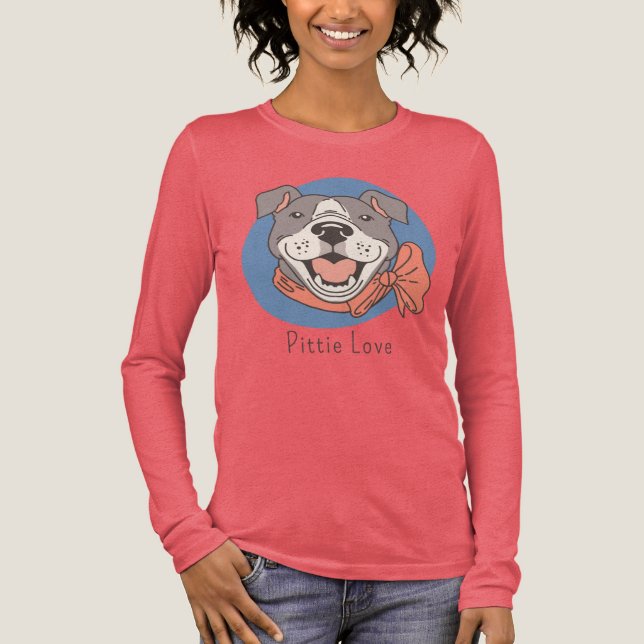 Cute Pit Bull Blank T Shirt (Framsida)