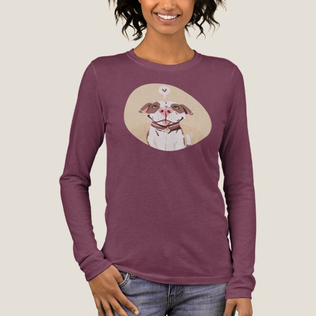 Cute Pit Bull Blank T Shirt (Framsida)