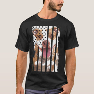 Cute Pit Bull Dog Bild Puppy American US Flagga T Shirt