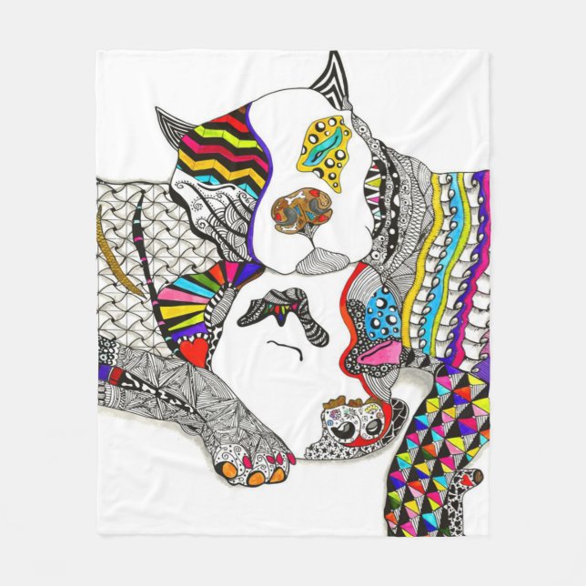 Cute Pit Bull Kärlek You Fleecefilt (Framsidan)