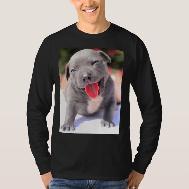 Cute Pit Bull Puppy T Shirt (Framsida)