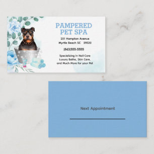Cute Pit Bull Terrier Pet Groomer Spa Möte Visitkort