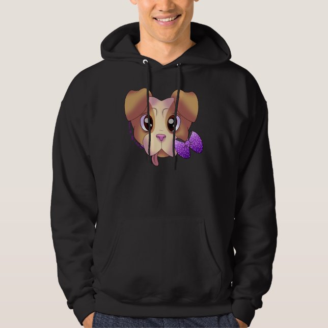 Cute Pitbull 15 Hoodie (Framsida)
