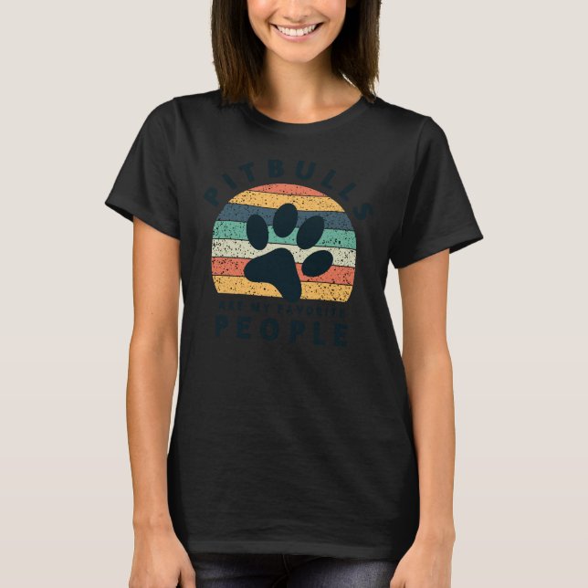 Cute Pitbull Doggrooming Pitbulls är min favorit T Shirt (Framsida)