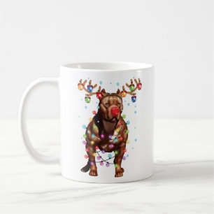 Cute Pitbull Hund älskare Funny Julafton Helgdag G Kaffemugg