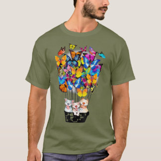 Cute Pitbull Hund Butterfly Luftballong T Shirt